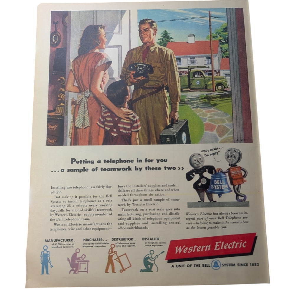 1947 Vintage Western Electric Advertisement